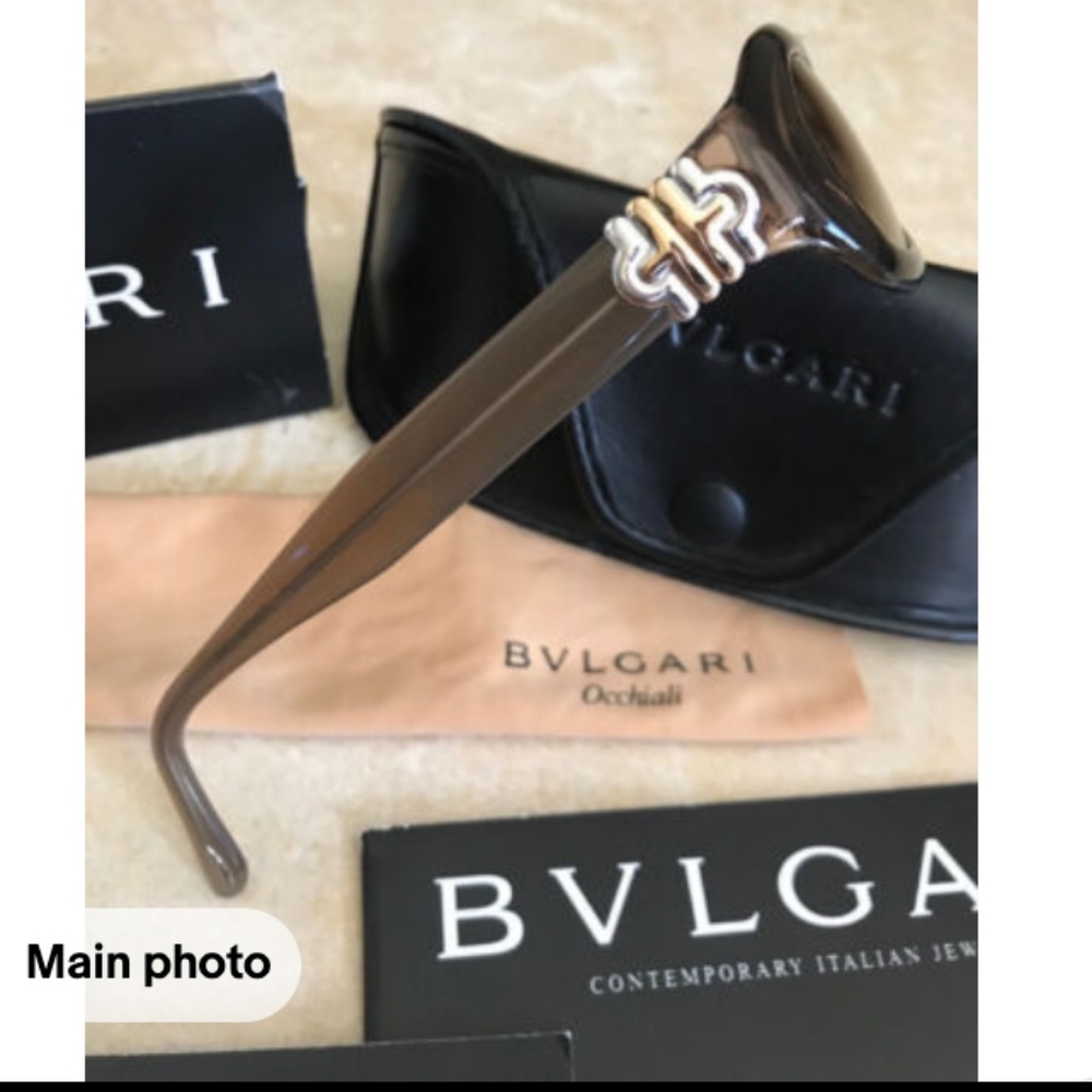 Bvlgari Sunglasses Oval Brown Embellishment Acetate Frames #813 930 Bulgari